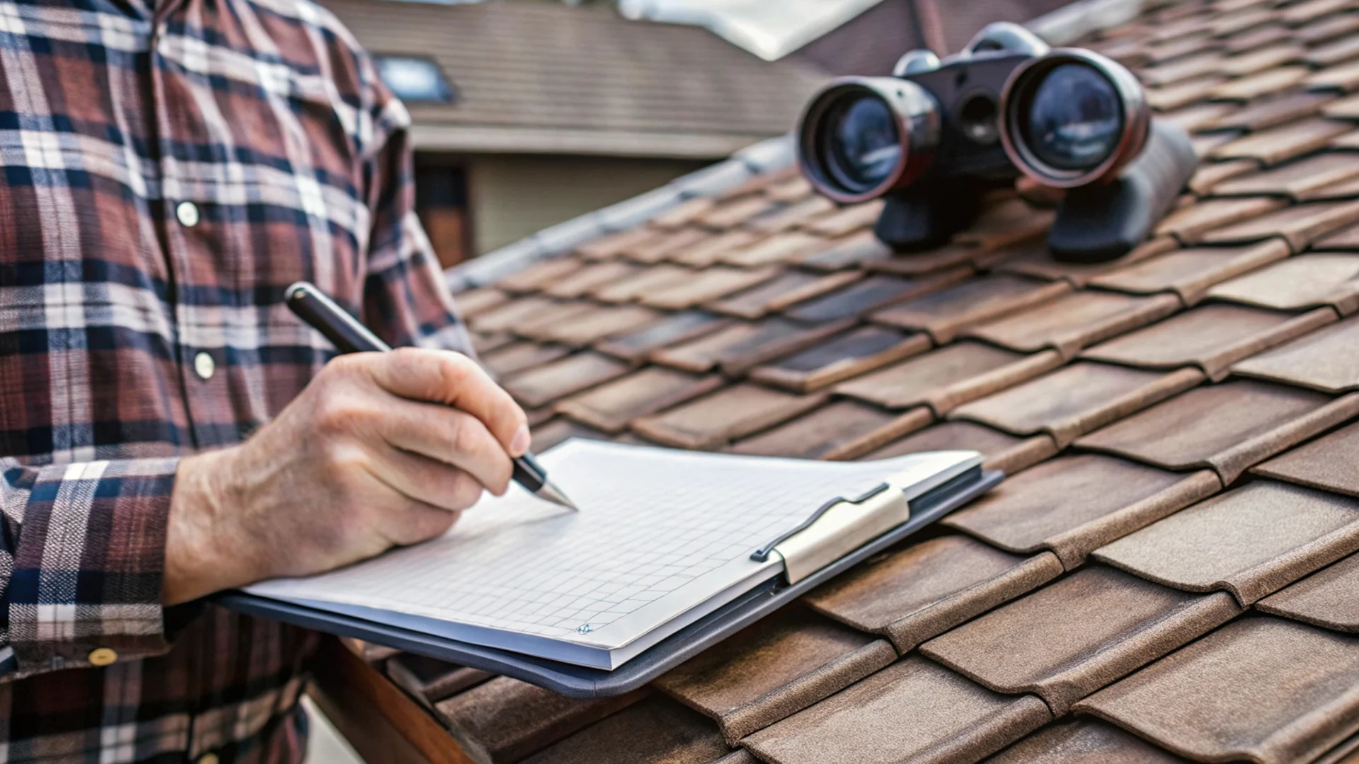 Home Inspector Checking Roof