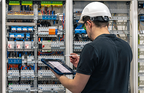 working in a switchboard
