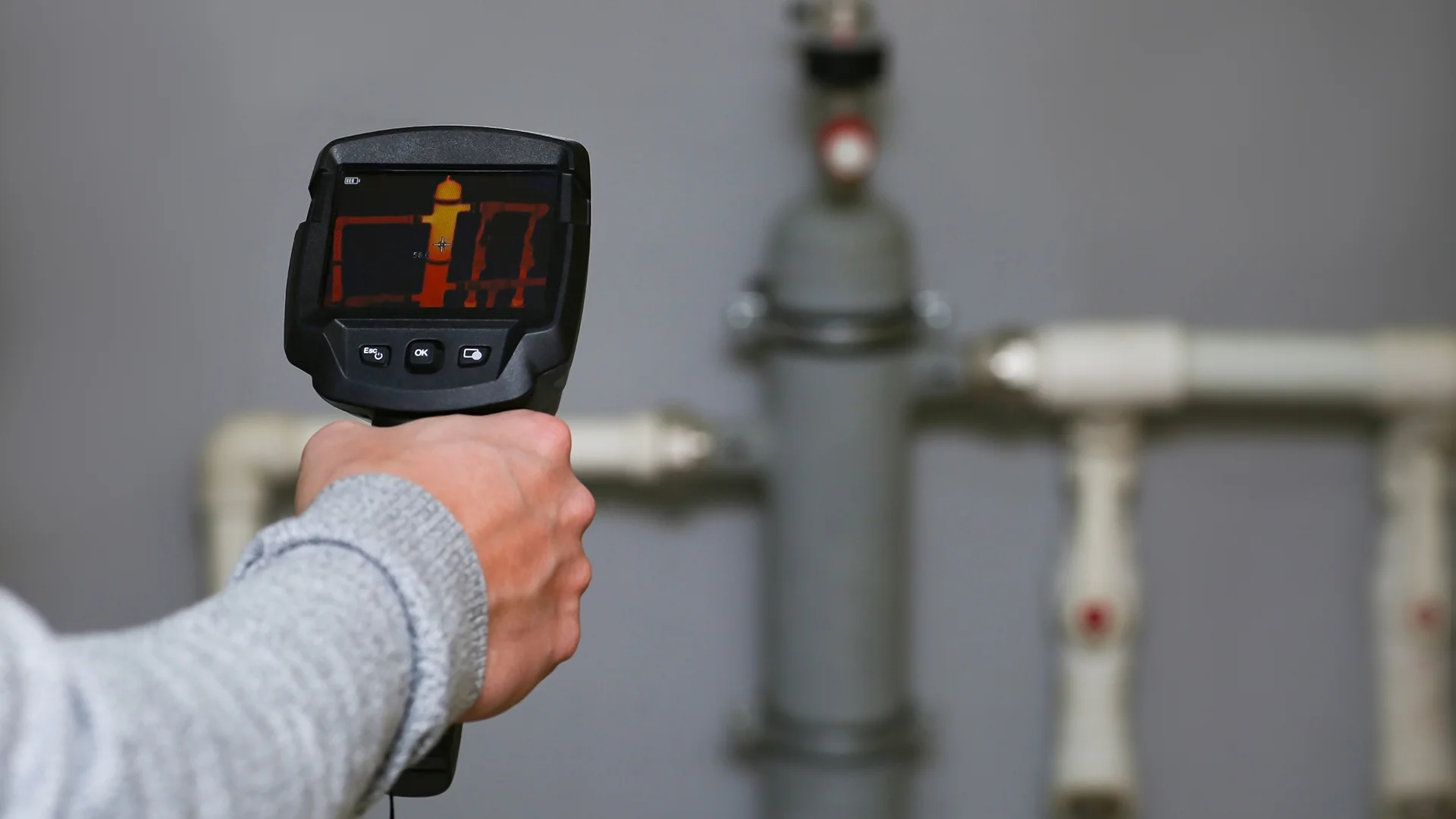 checking the heating system of a house